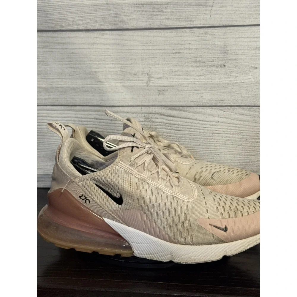 Nike Women's Air Max 270 Sneakers Size 8.5 Pink Black Running Shoes AH6789-604